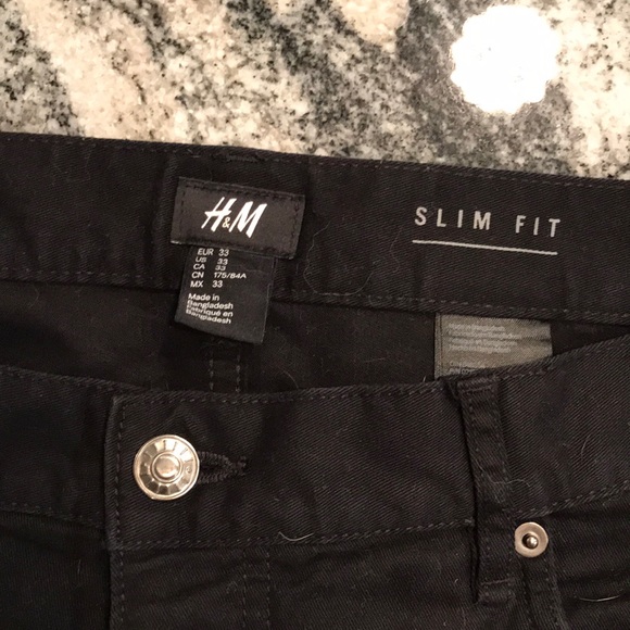 Mens H&M slim fit black pants - Picture 2 of 3